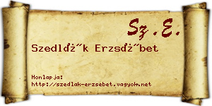 Szedlák Erzsébet névjegykártya