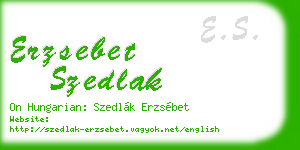 erzsebet szedlak business card