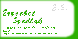 erzsebet szedlak business card